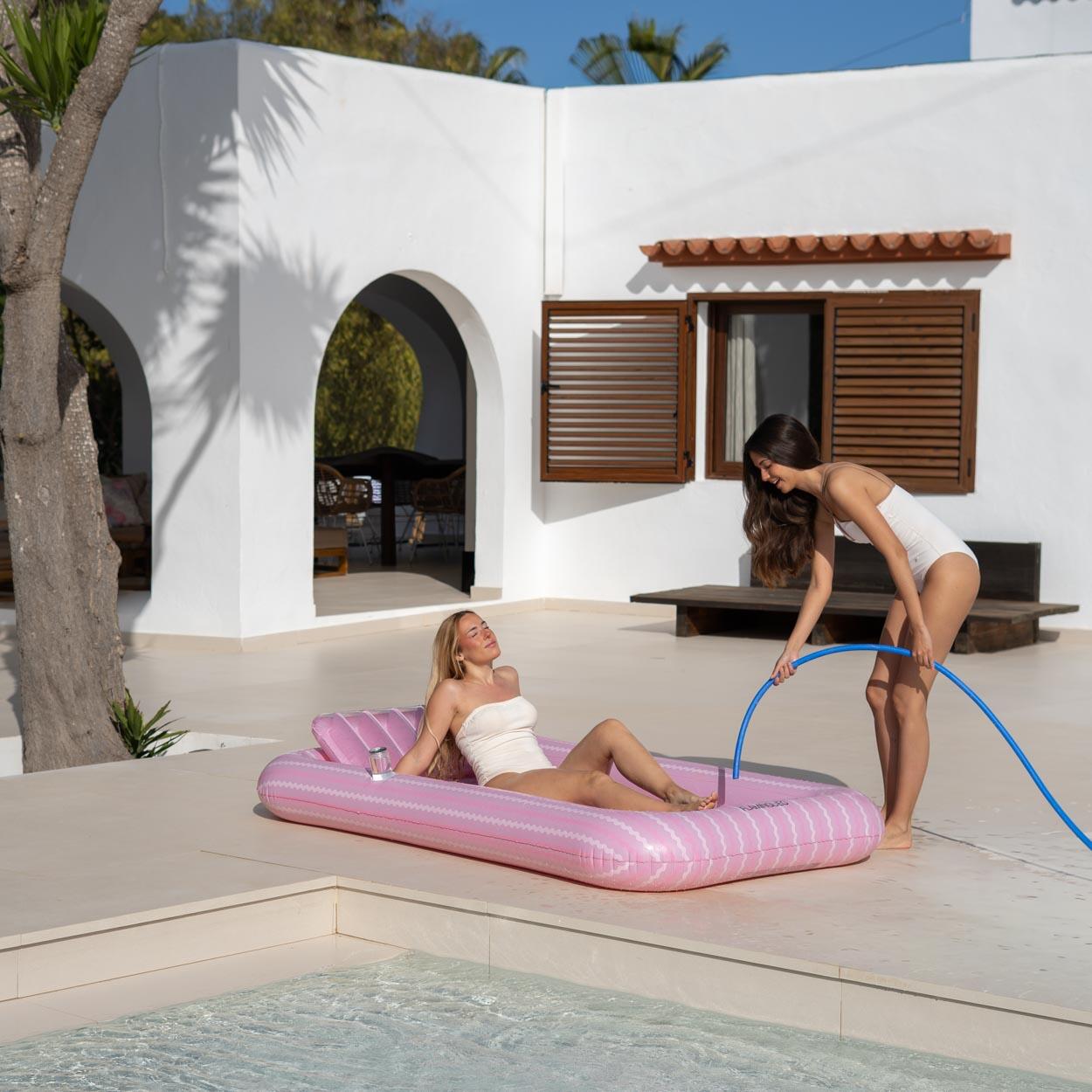 Flamingueo Piscina Inflable Individual Con Posavasos 200Cm Rosa 4/7