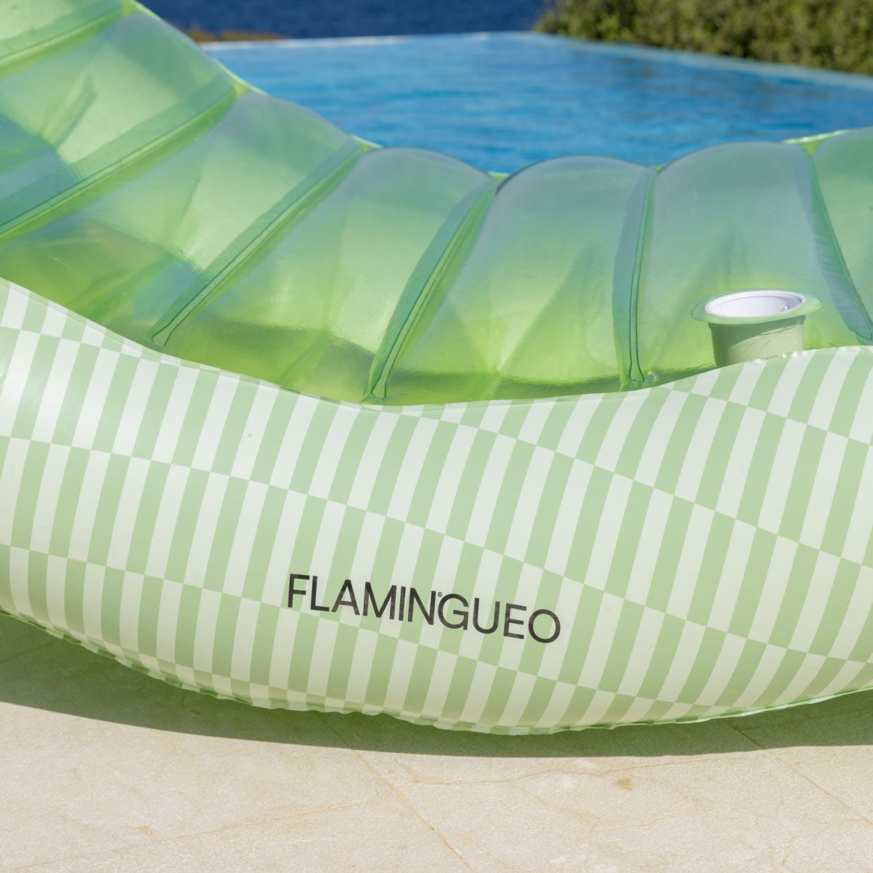 Flamingueo Tumbona Hinchable Piscina Flotador Gigante PVC Verde 6/7