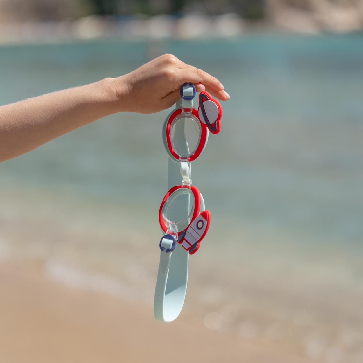 Flamingueo gafas natación infantiles antivaho rojo 3/3