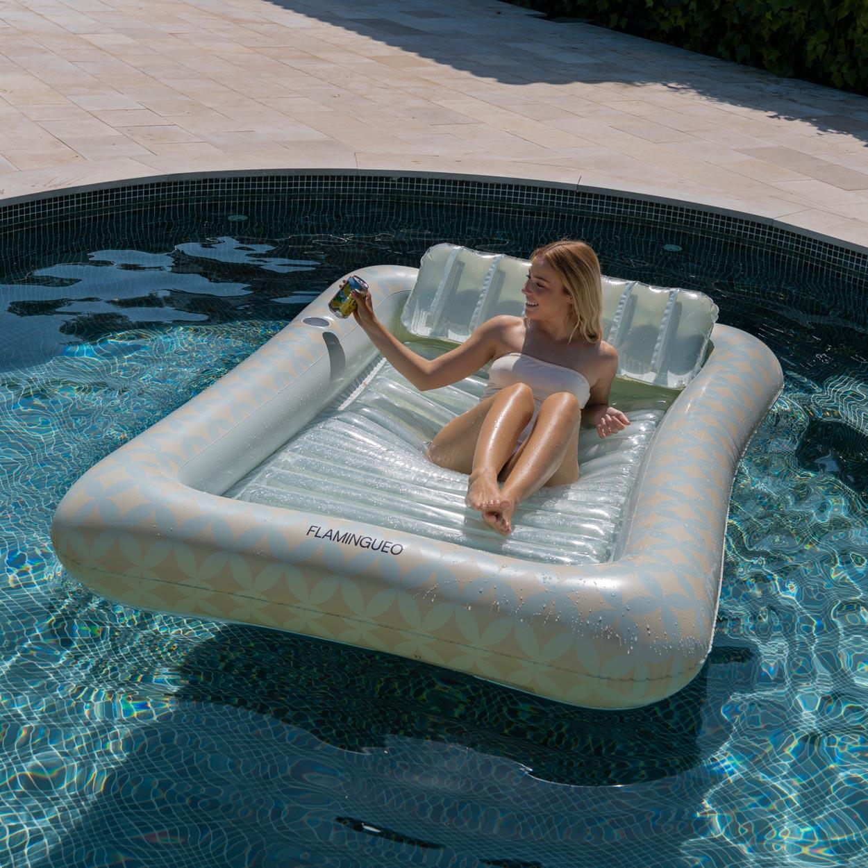 Flamingueo Bouee Piscine Matelas Gonflable PVC Turquoise 5/7
