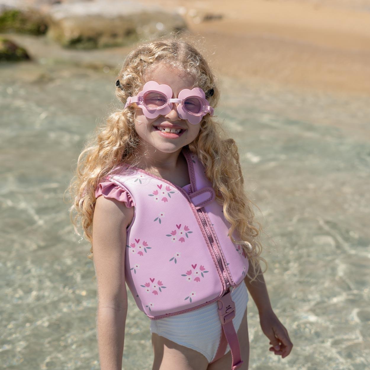 Flamingueo gafas natación infantiles antivaho rosa 2/5