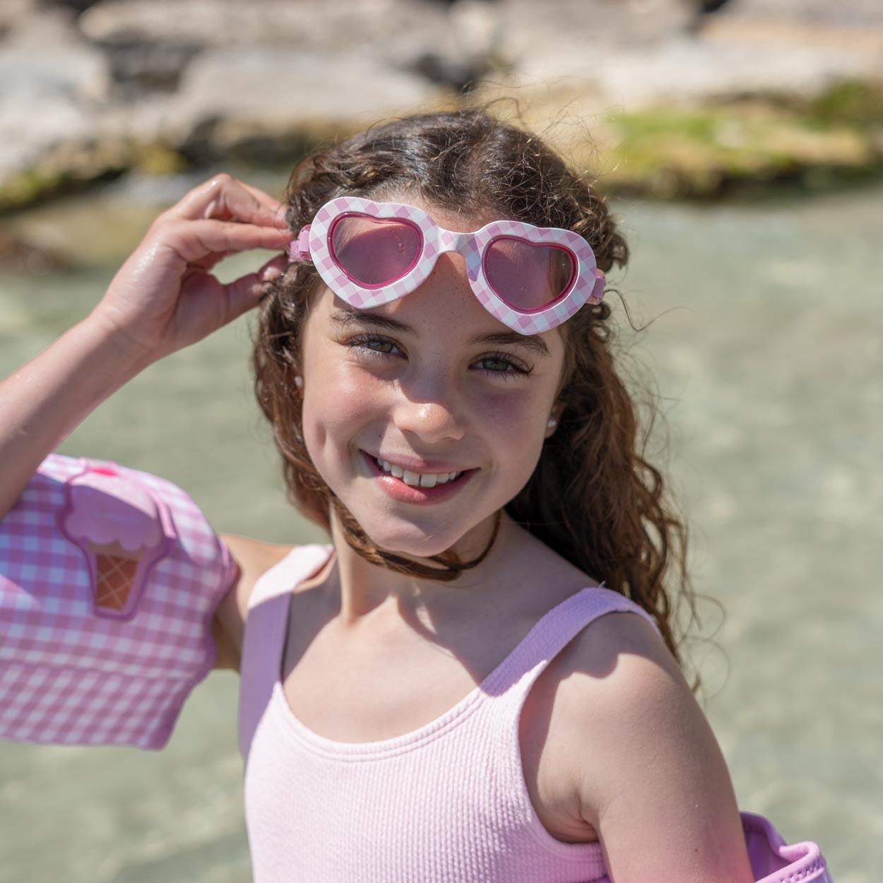 Flamingueo gafas natación infantiles antivaho morado 2/7