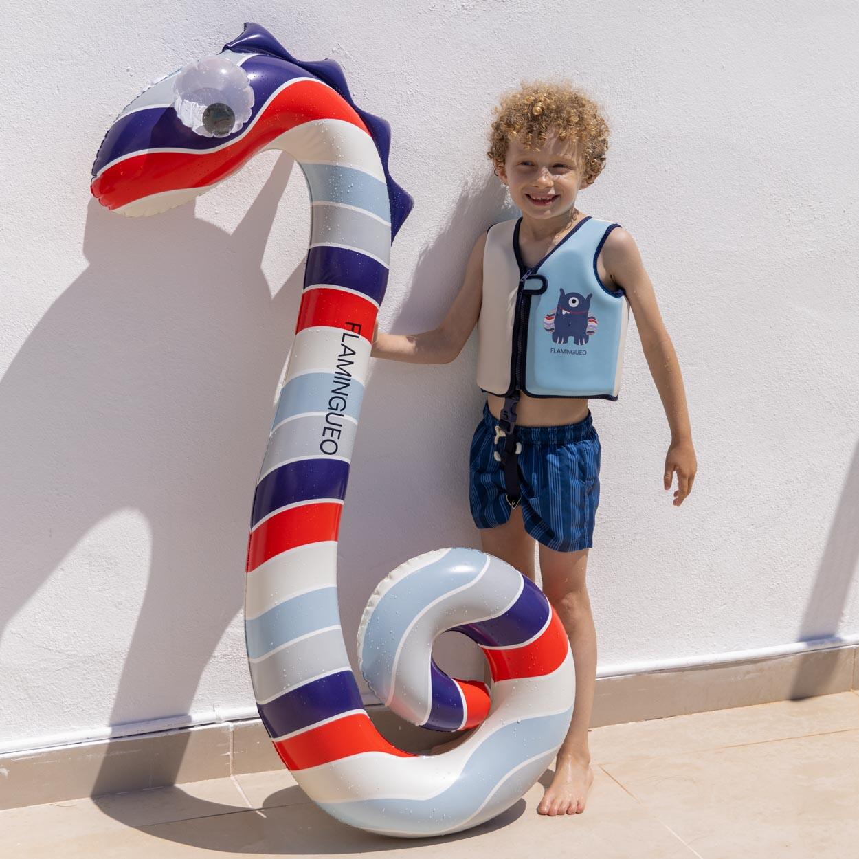Flamingueo Flotador Colchoneta Piscina Niños PVC Azul 3/7