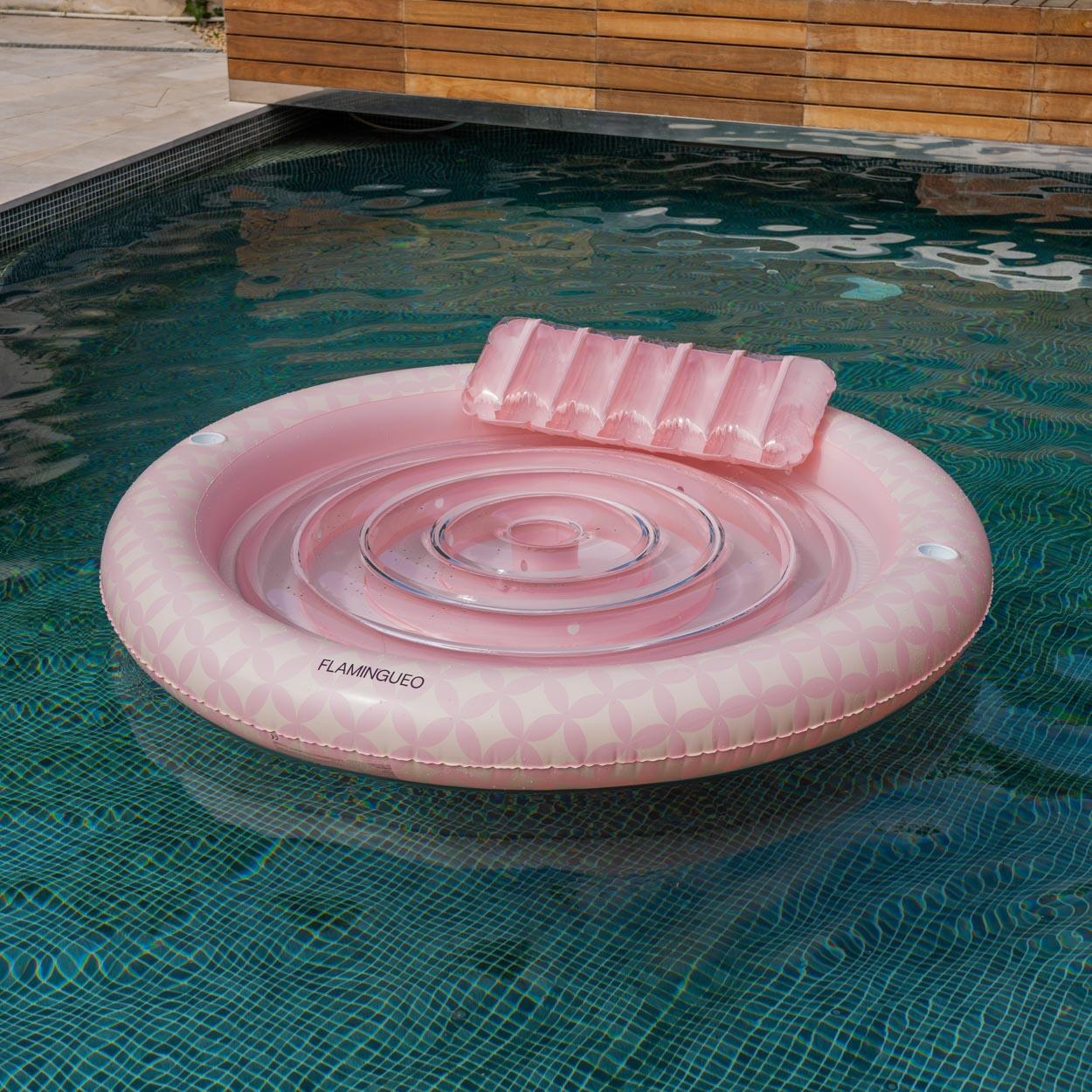 Flamingueo Bouee Piscine Hamac Gonflable PVC Rose 2/7