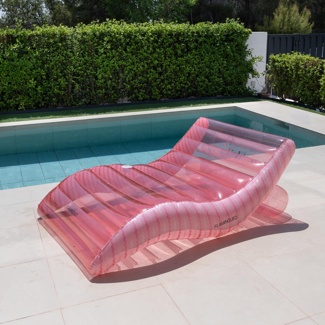 Flamingueo Colchoneta Hinchable Piscina XL 2 Personas Con Posavasos Rosa 6/7