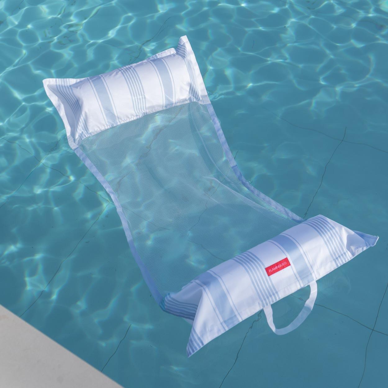Flamingueo Flotador Hamaca Premium PVC Con Rejilla Azul 3/6
