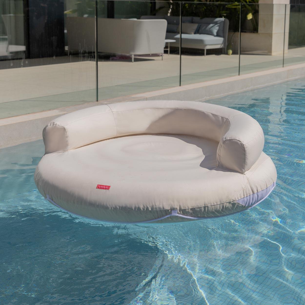 Flamingueo Bouee Piscine Matelas Gonflable PVC Blanche 2/7