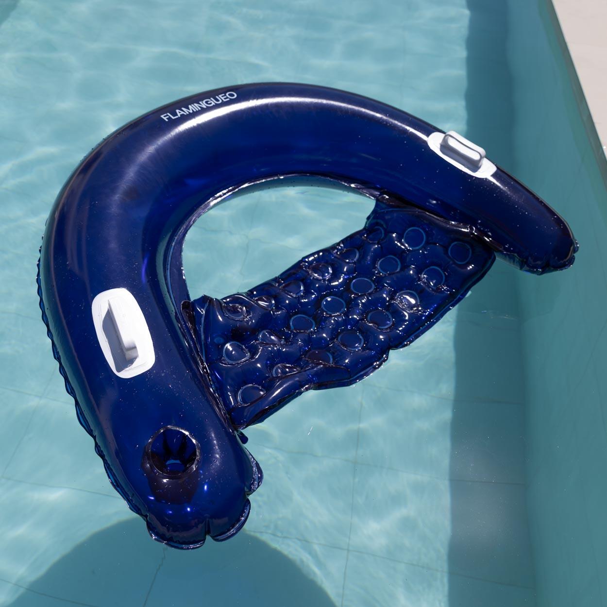 Flamingueo Bouee Piscine Chaise Flottante PVC Bleu 7/7