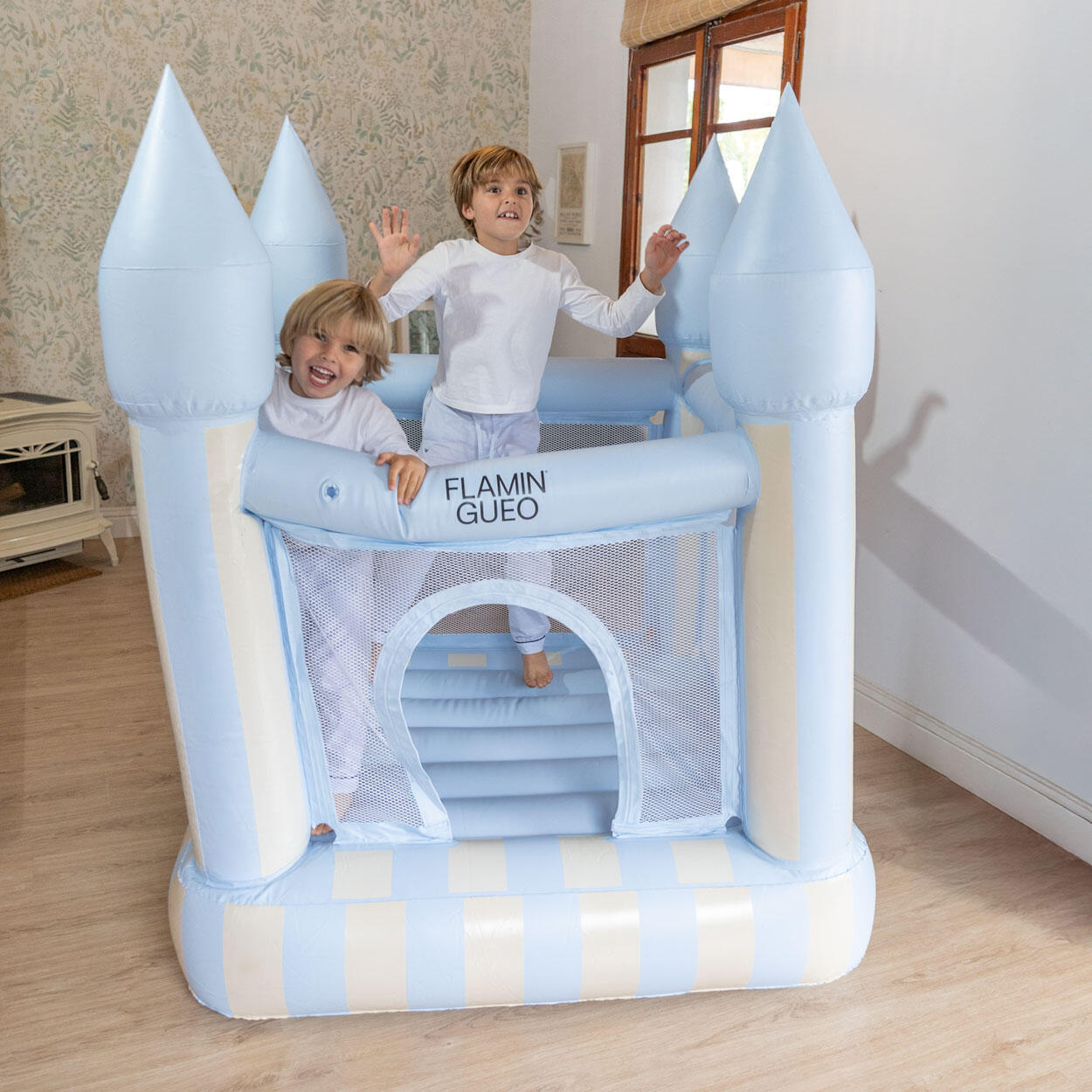 Flamingueo hinchable infantil azul pvc bolsa transporte incluida 30kg 2/7