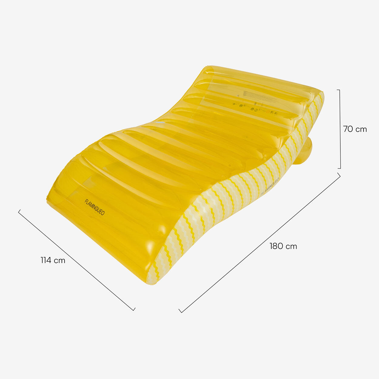 Flamingueo Colchoneta Hinchable Piscina XL 2 Personas Con Posavasos Amarillo 7/7