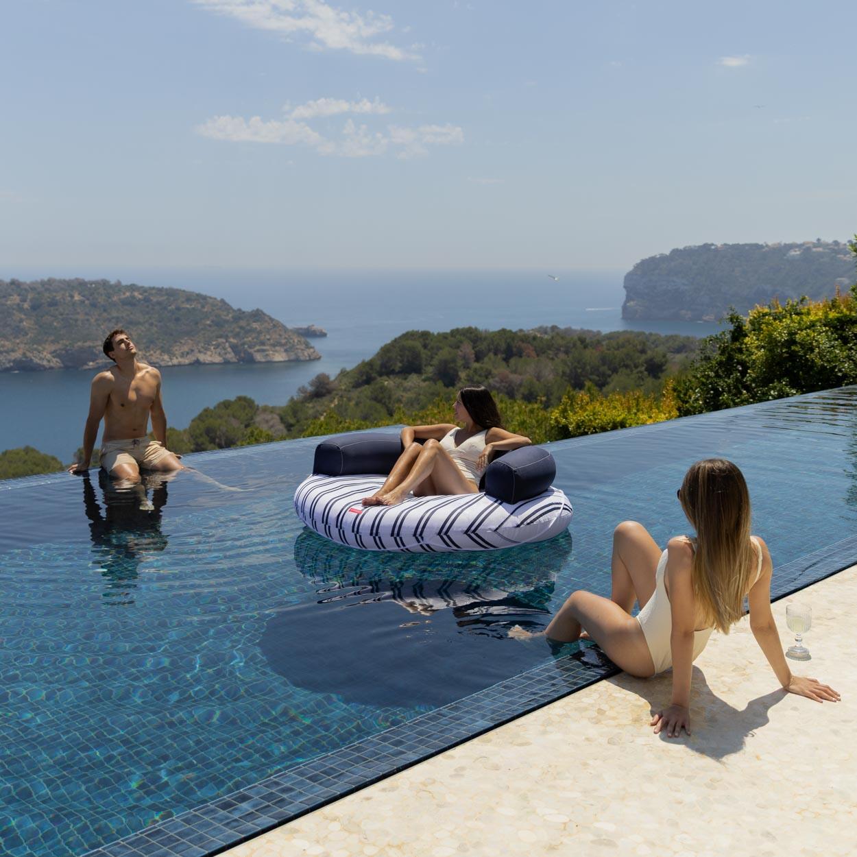 Flamingueo Bouee Piscine Matelas Gonflable PVC Bleu 5/7