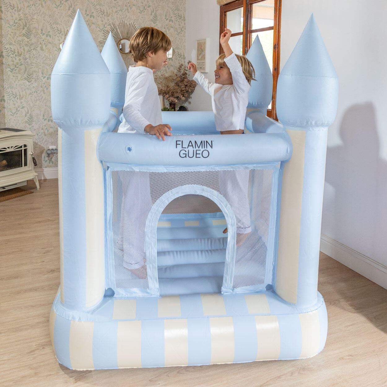 Flamingueo hinchable infantil azul pvc bolsa transporte incluida 30kg 5/7