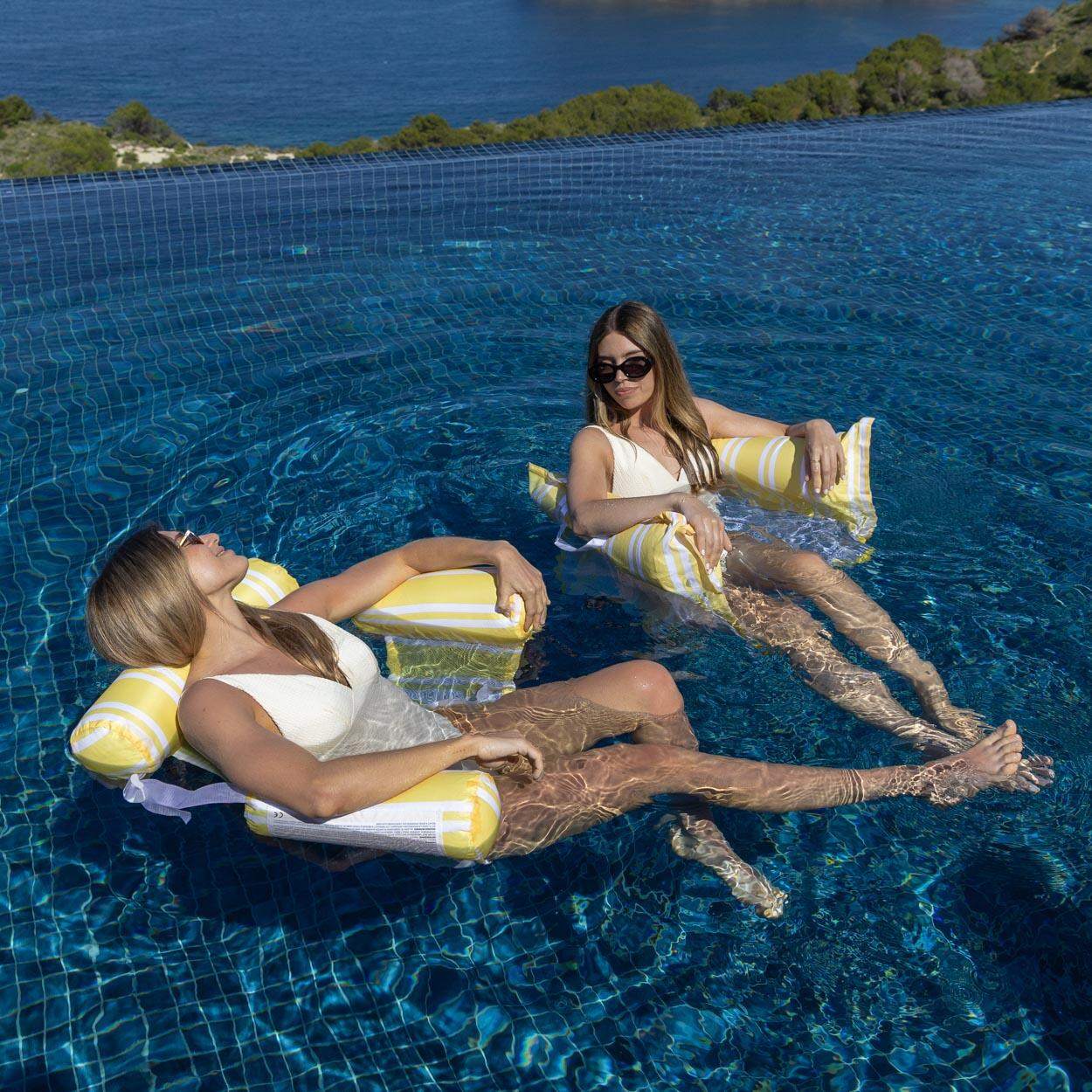 Flamingueo Colchoneta Piscina Hamaca Rejilla PVC Amarilla 3/7
