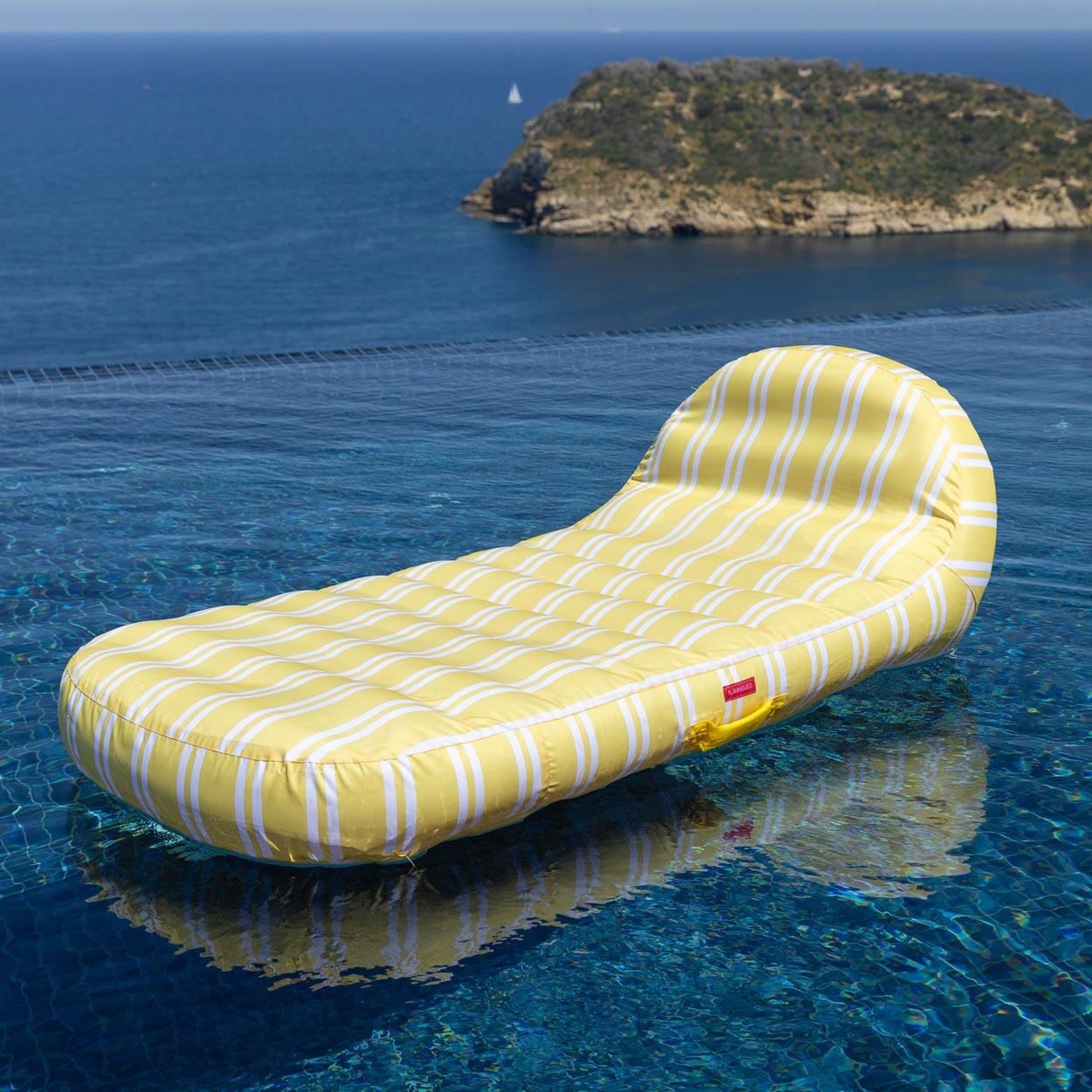 Flamingueo Bouee Piscine Matelas Gonflable PVC Jaune 2/7