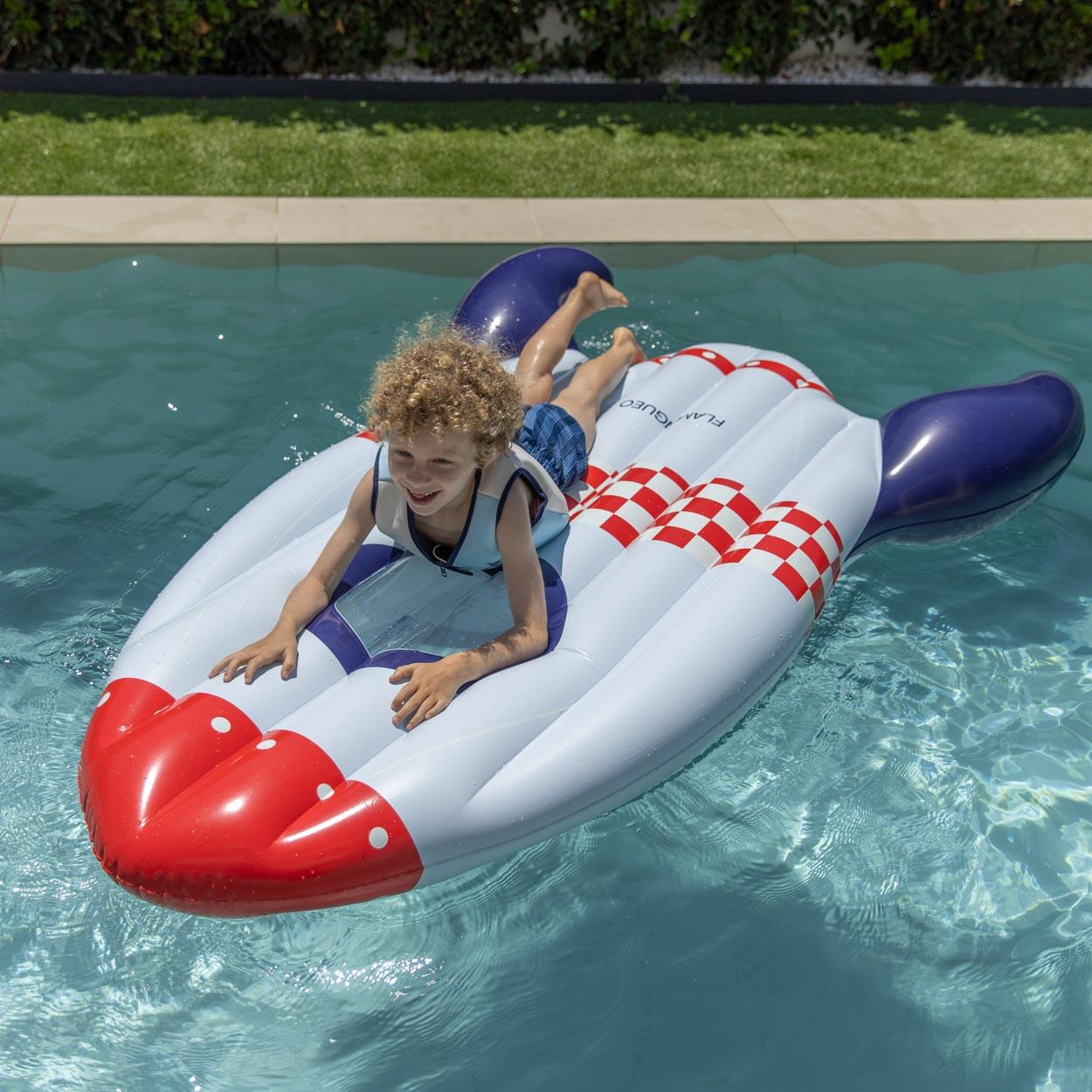 Flamingueo Bouee Piscine Enfants PVC Bleu 3/7