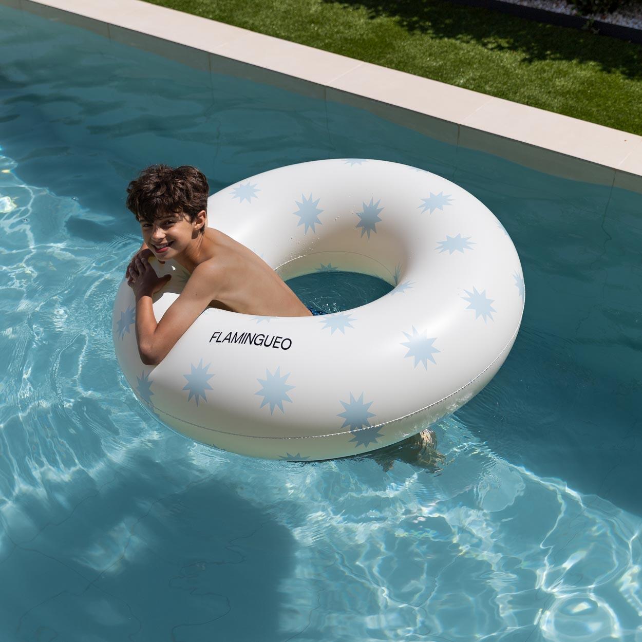 Flamingueo Flotador Gigante Donut Estrellas Colchoneta Piscina PVC Beige 4/7