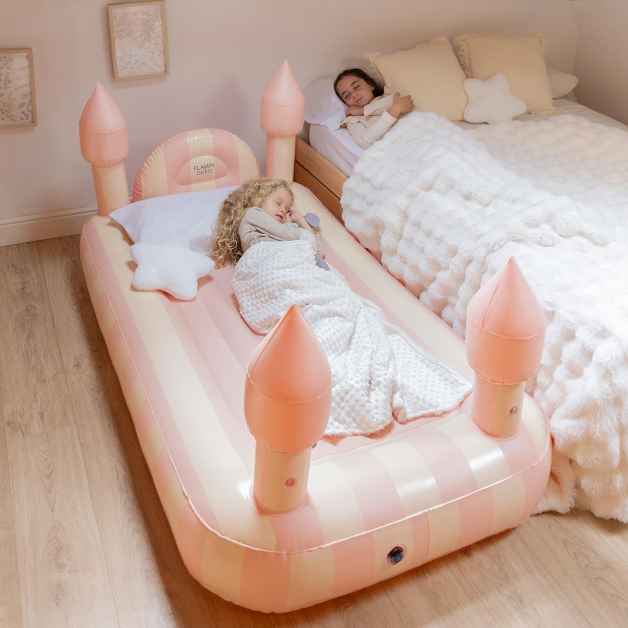 Flamingueo matelas gonflable enfant pvc rose château 188x104x83 cm 7/7