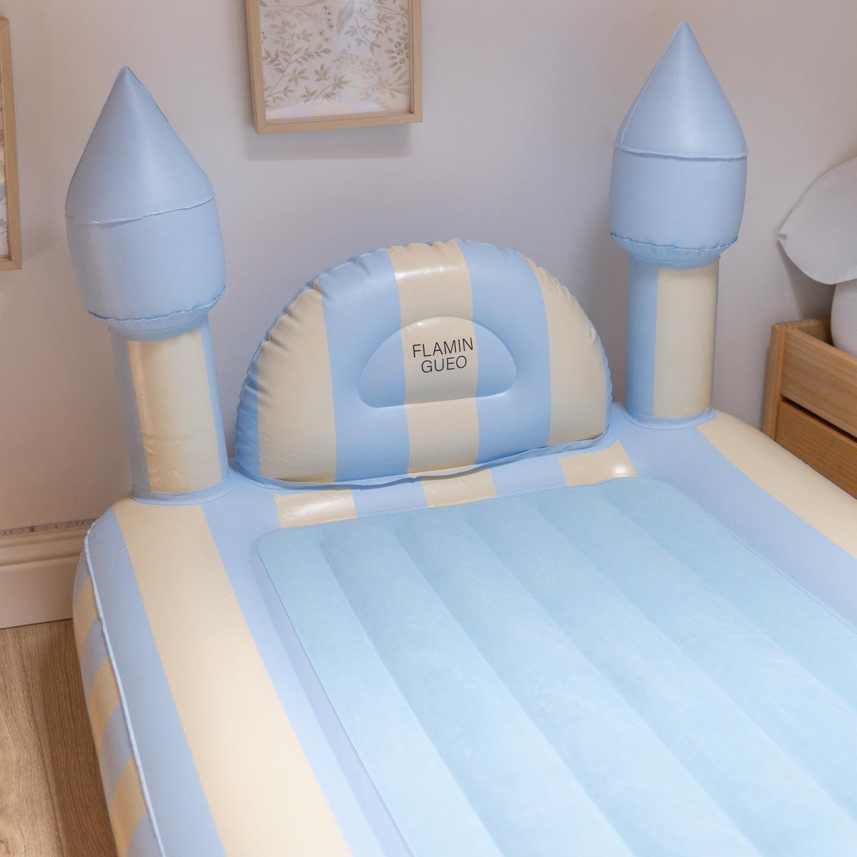 Flamingueo matelas gonflable enfant pvc bleu château 188x104x83 cm 5/7