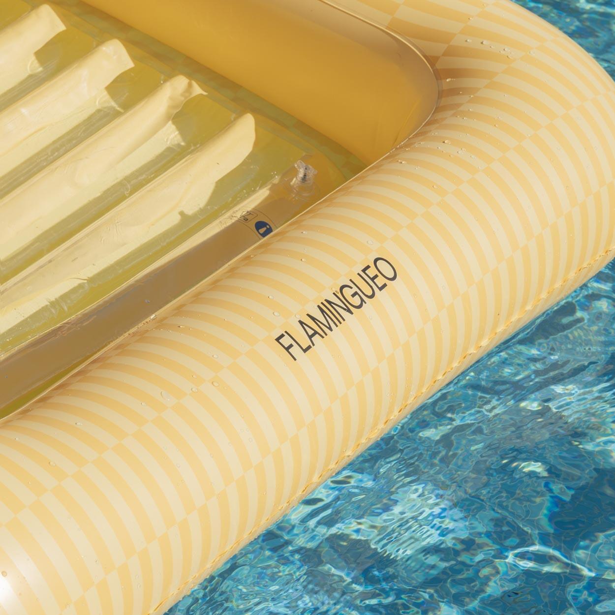 Flamingueo Colchão de Piscina Espreguiçadeira Insuflável PVC Amarelo 6/7