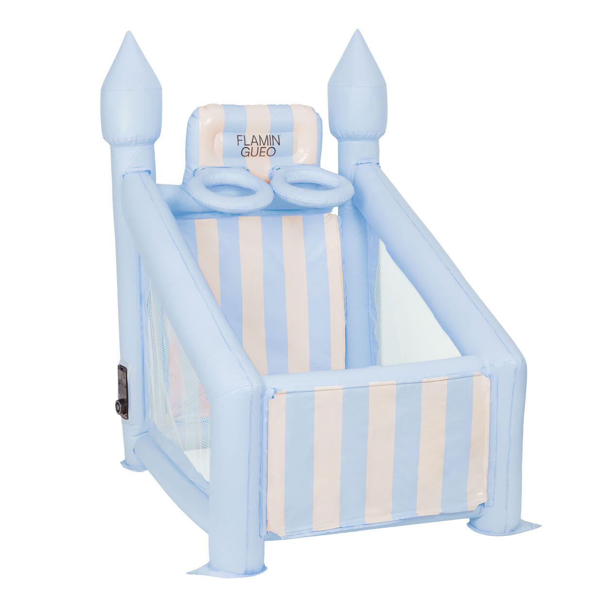 Flamingueo panier gonflable enfant bleu pvc 6 balles gonfleur 145cm 6/6
