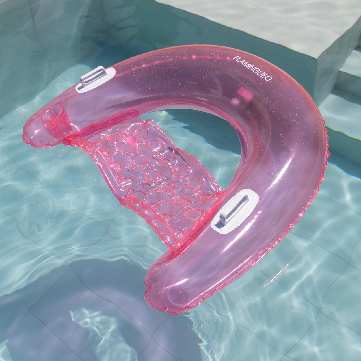 Flamingueo Bouee Piscine Chaise Flottante PVC Rose 2/7