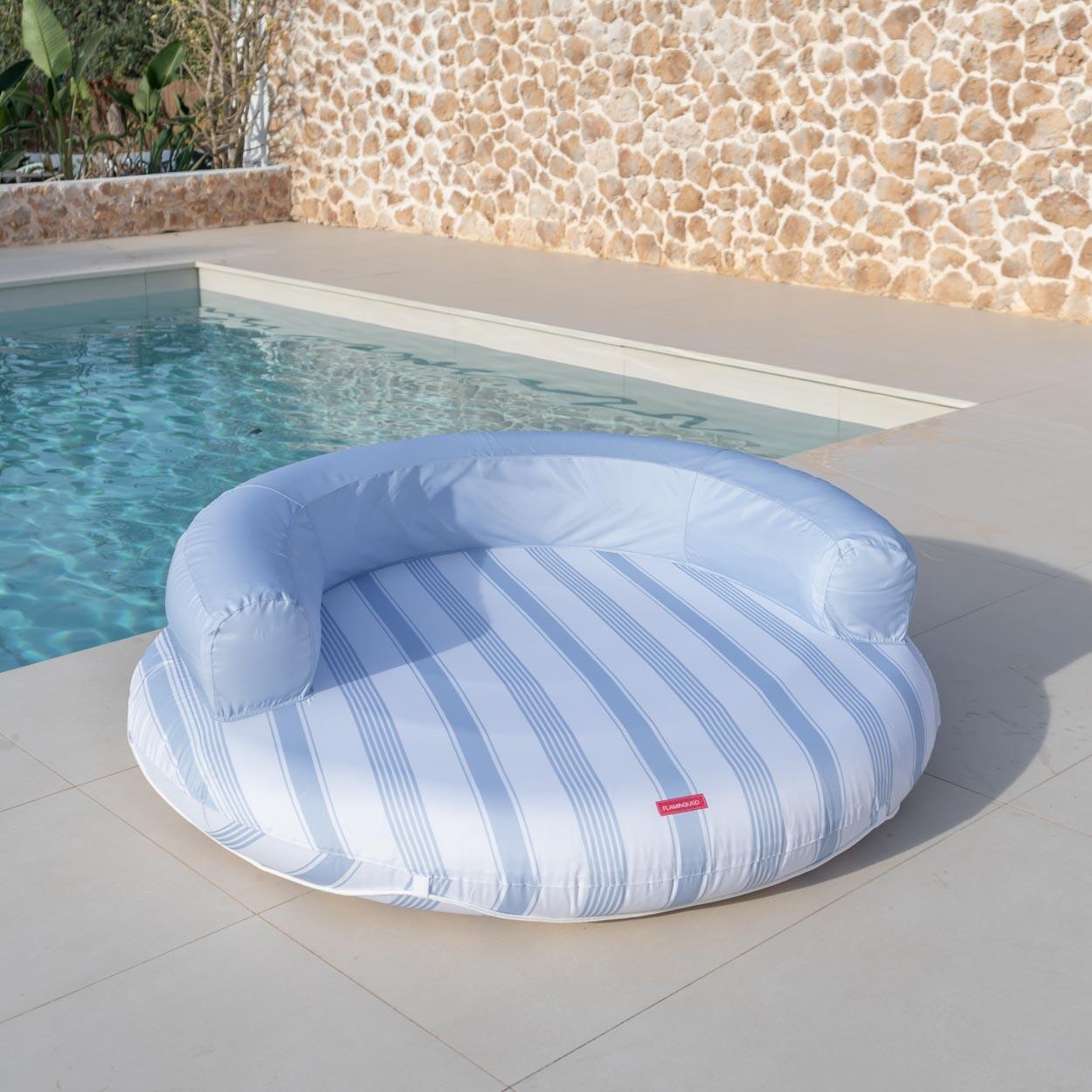 Flamingueo Bouée Ronde Premium Piscine PVC Bleu 5/7