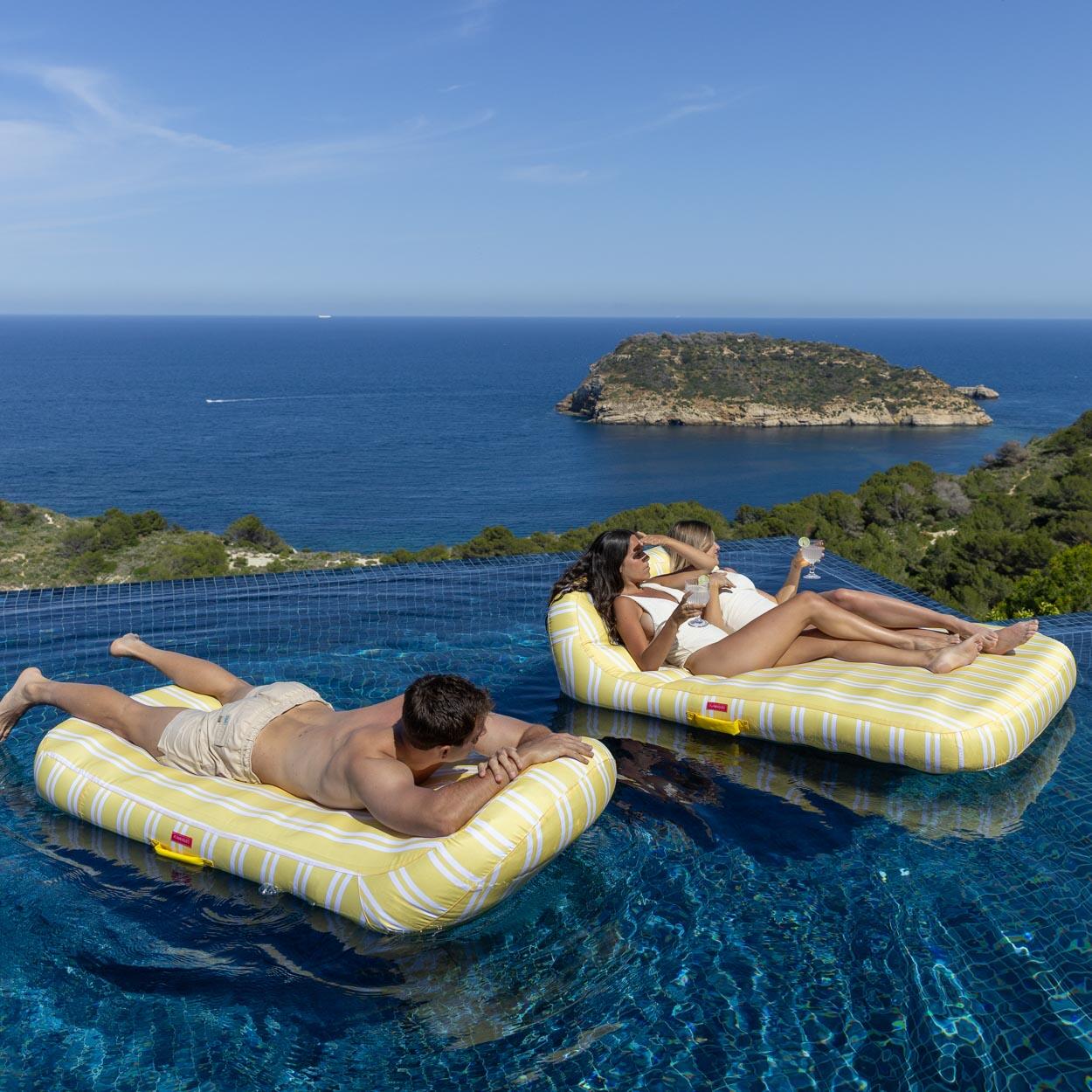 Flamingueo Bouee Piscine Matelas Gonflable PVC Jaune 7/7