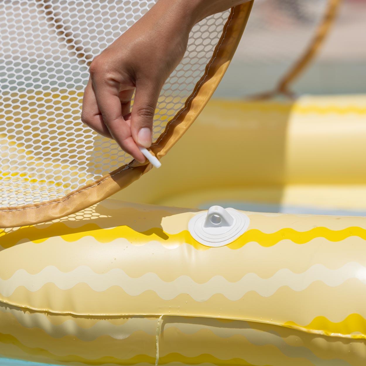 Flamingueo Colchoneta Hinchable PVC Con Parasol Amarillo 6/7