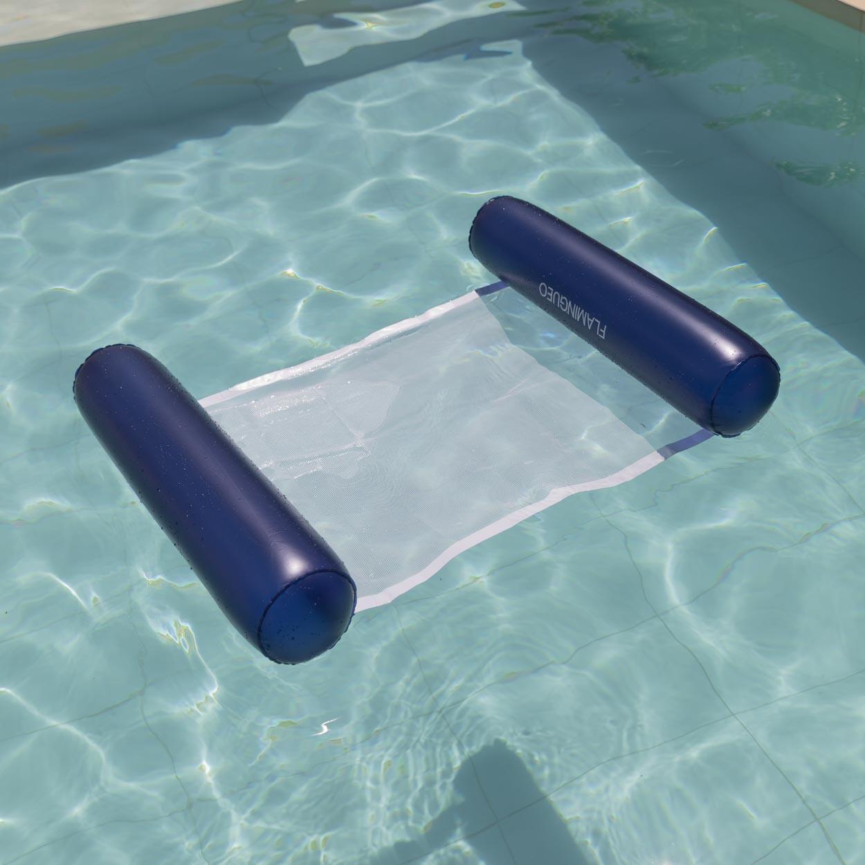 Flamingueo Colchoneta Piscina Hamaca Rejilla PVC Azul 2/7