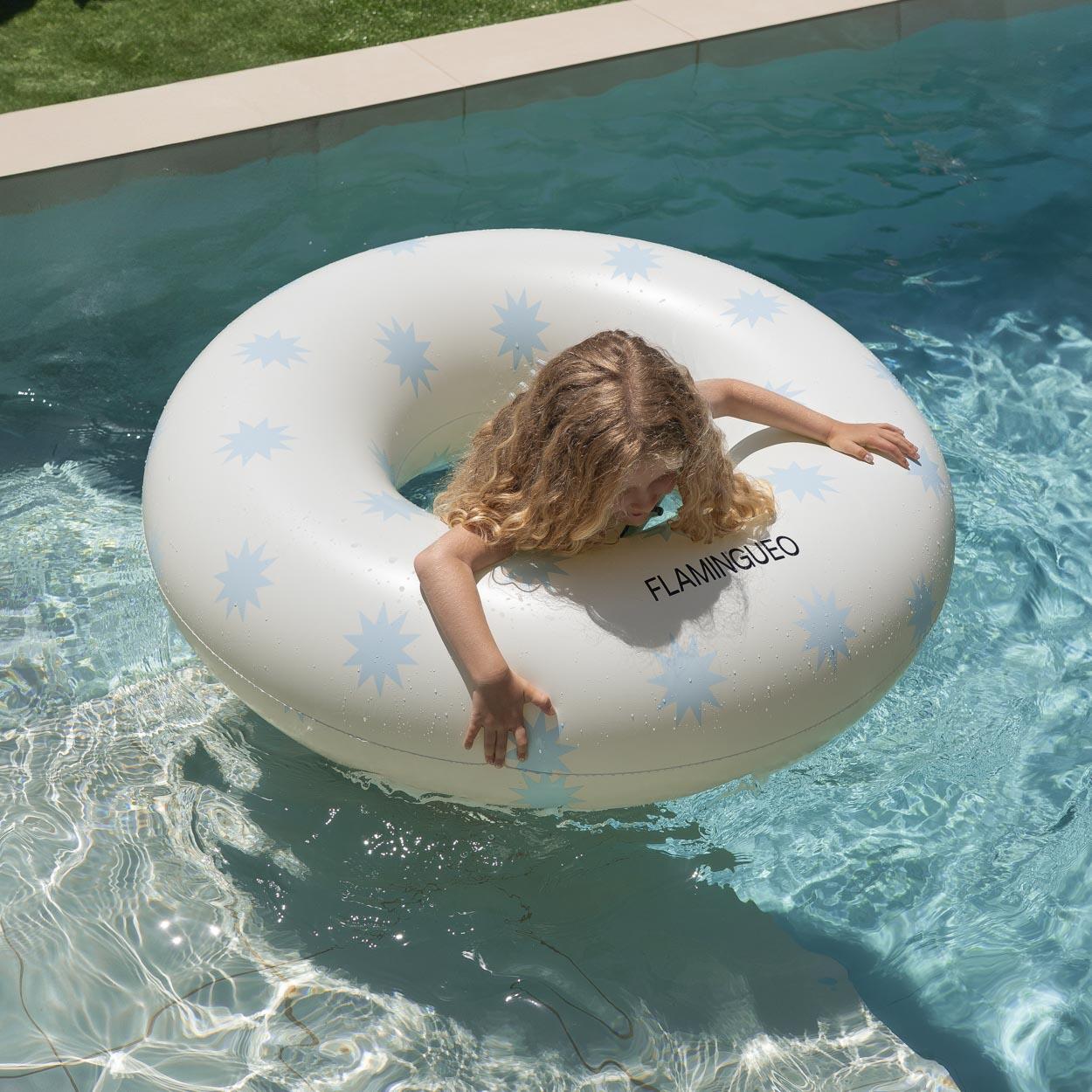 Flamingueo Flotador Gigante Donut Estrellas Colchoneta Piscina PVC Beige 6/7
