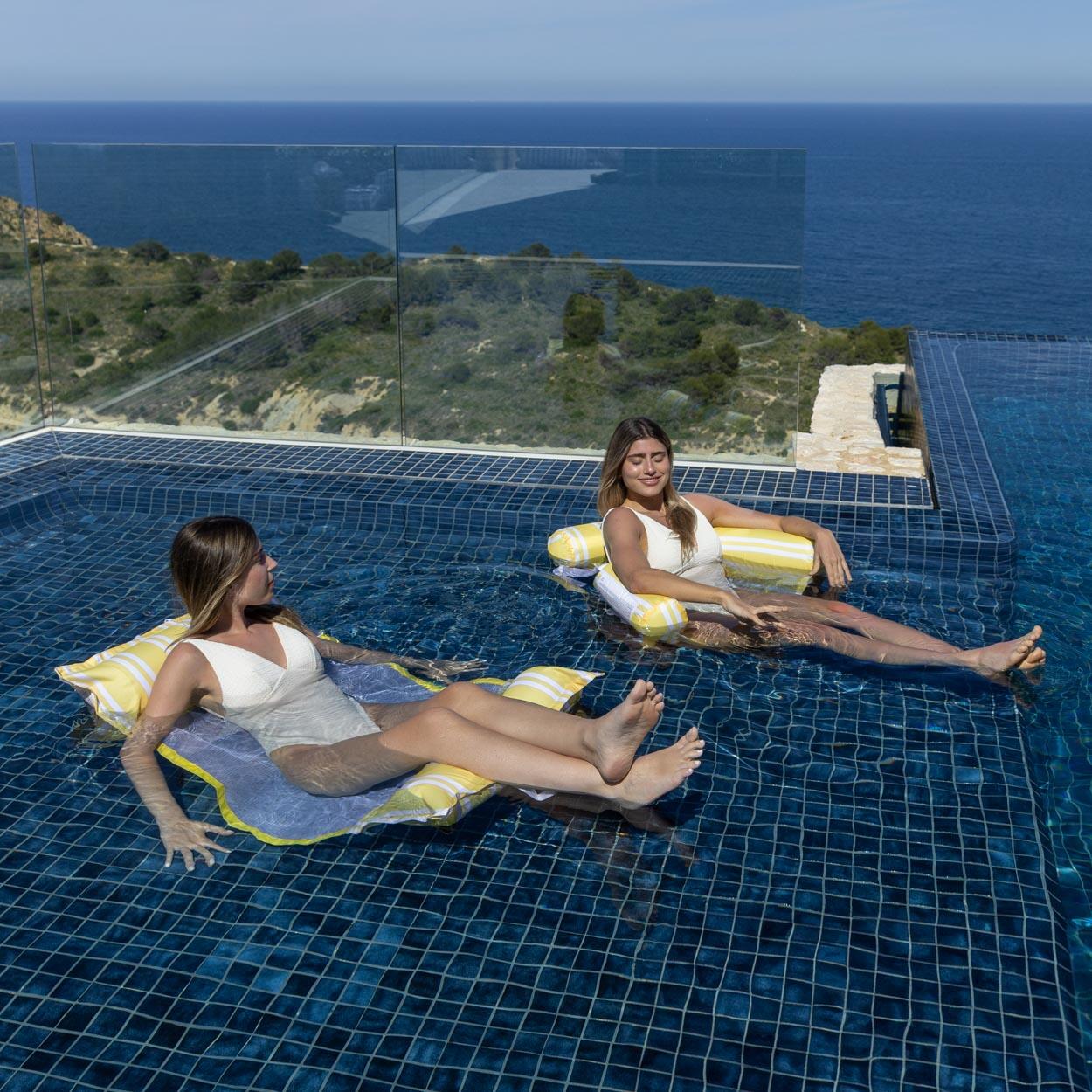Flamingueo Colchoneta Piscina Hamaca Rejilla PVC Amarilla 7/7