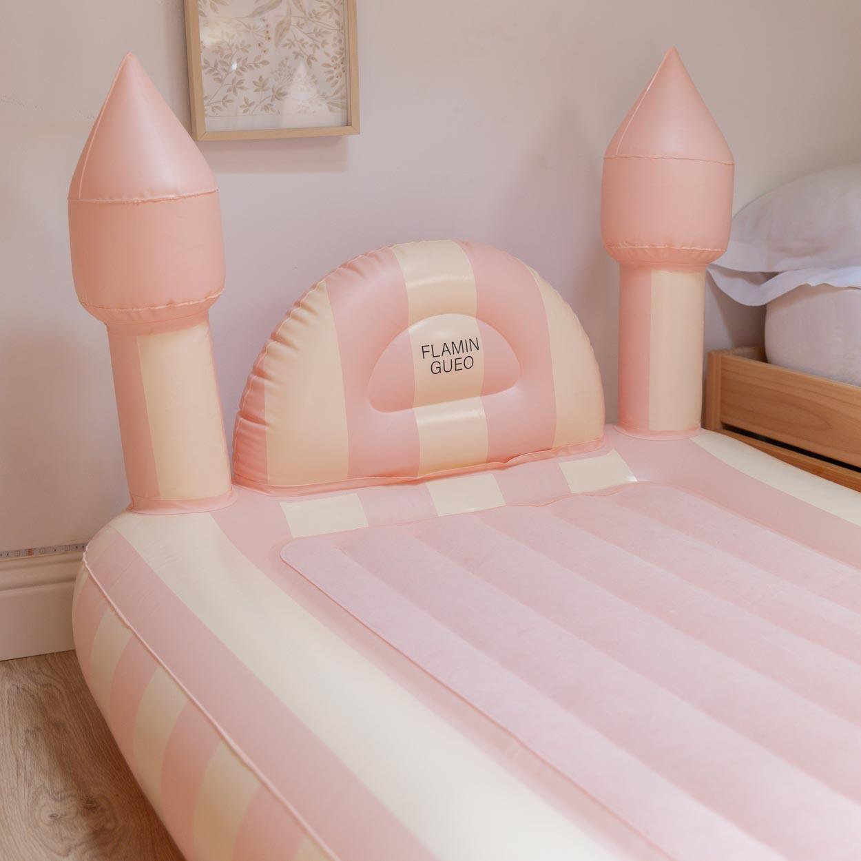 Flamingueo matelas gonflable enfant pvc rose château 188x104x83 cm 4/7