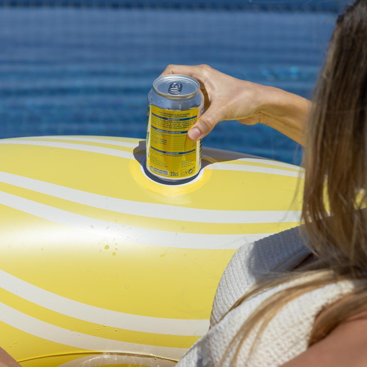 Flamingueo Bouee Piscine Double PVC Jaune 7/7