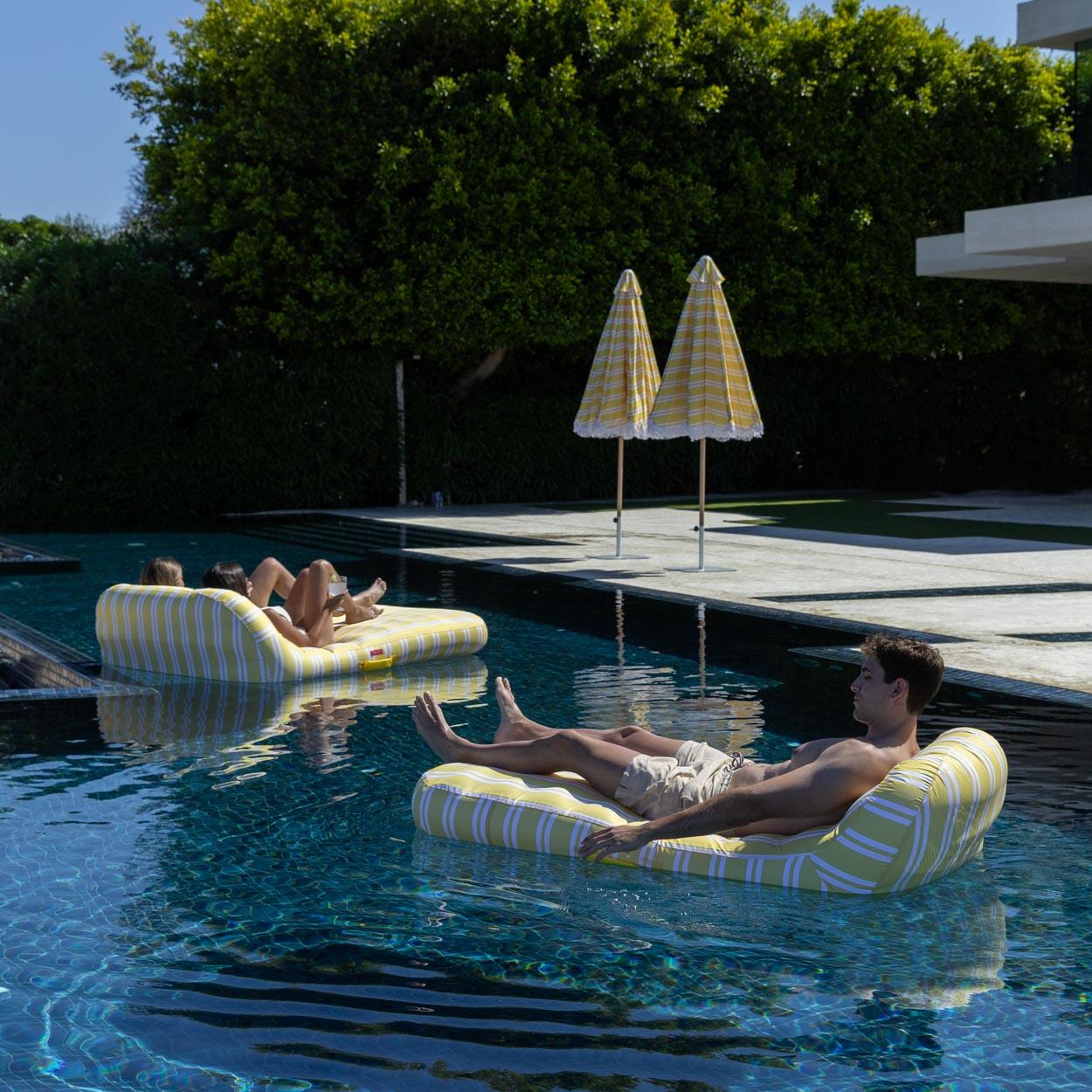 Flamingueo Bouee Piscine Matelas Gonflable PVC Jaune 4/7