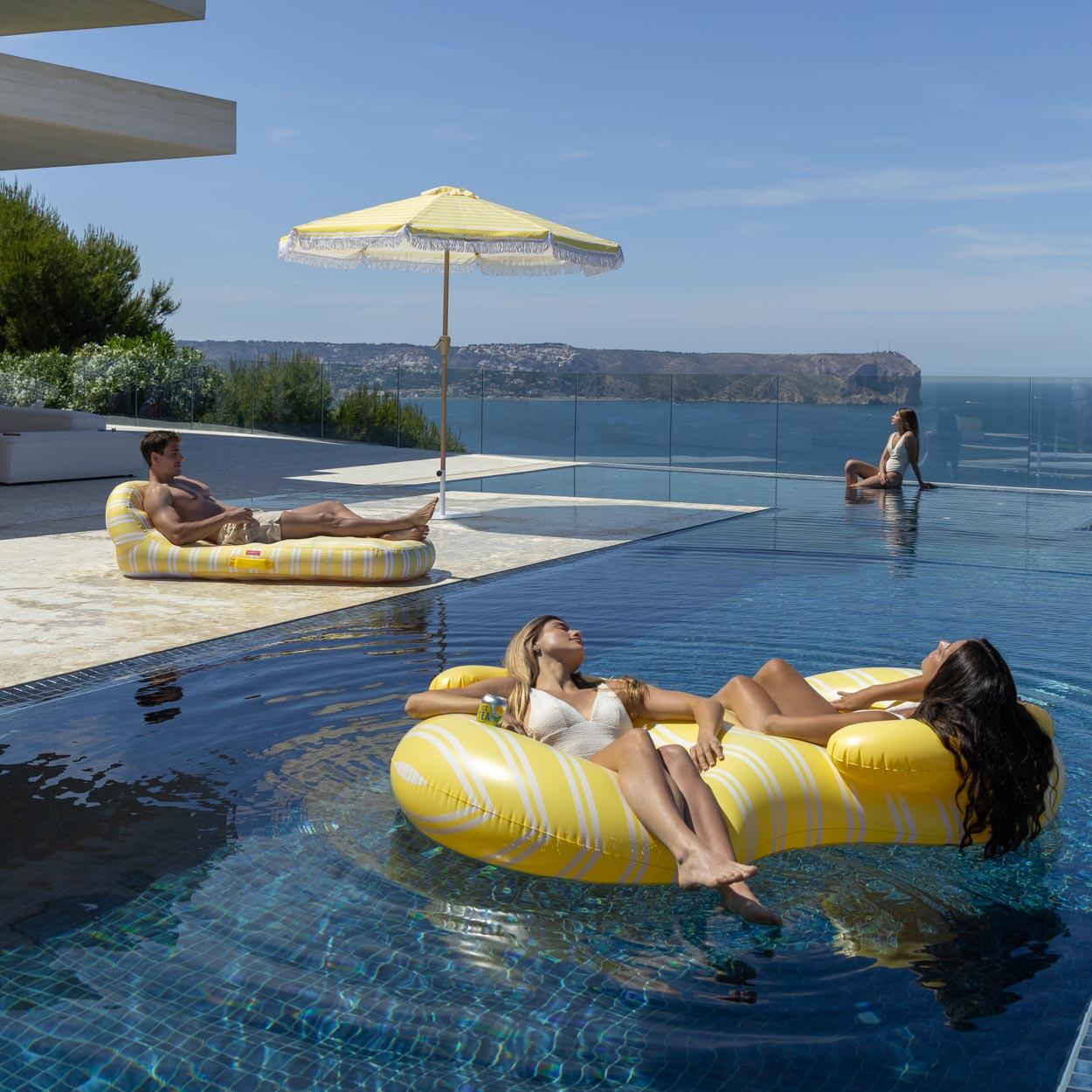 Flamingueo Bouee Piscine Double PVC Jaune 5/7