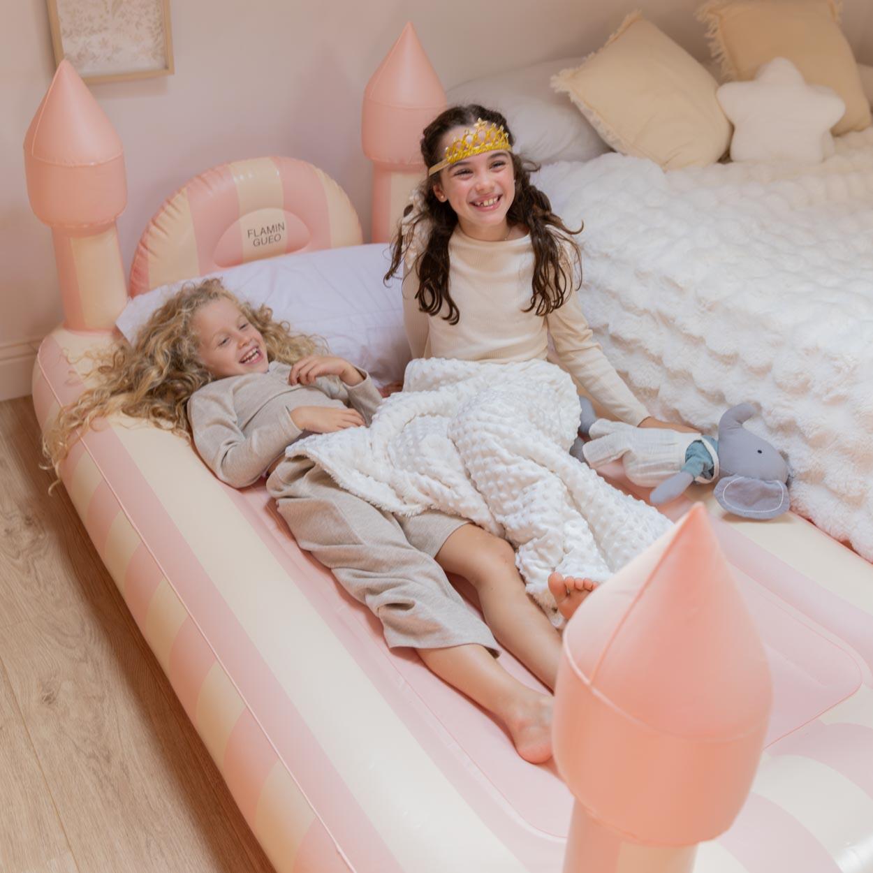 Flamingueo matelas gonflable enfant pvc rose château 188x104x83 cm 6/7