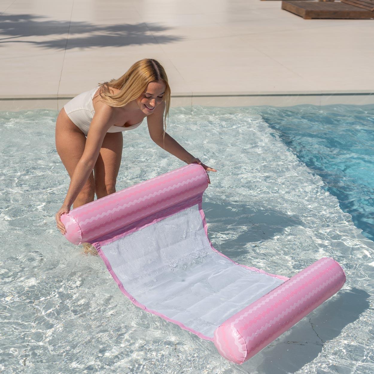 Flamingueo Colchoneta piscina hamaca pvc rosa 6/7