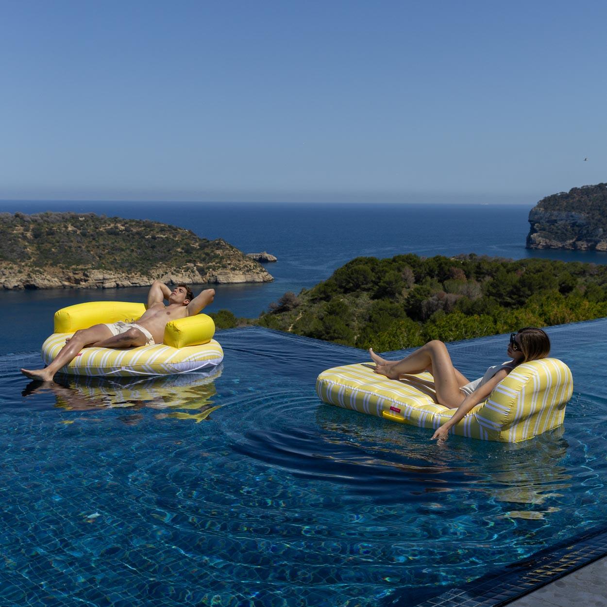 Flamingueo Bouee Piscine Matelas Gonflable PVC Jaune 6/7
