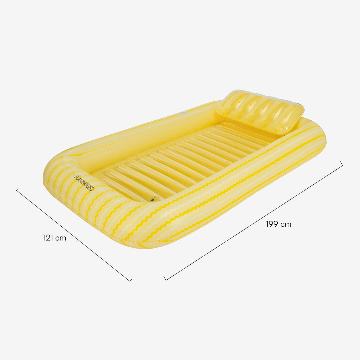 Flamingueo Piscina Inflable Individual Con Posavasos 200Cm Amarillo 7/7