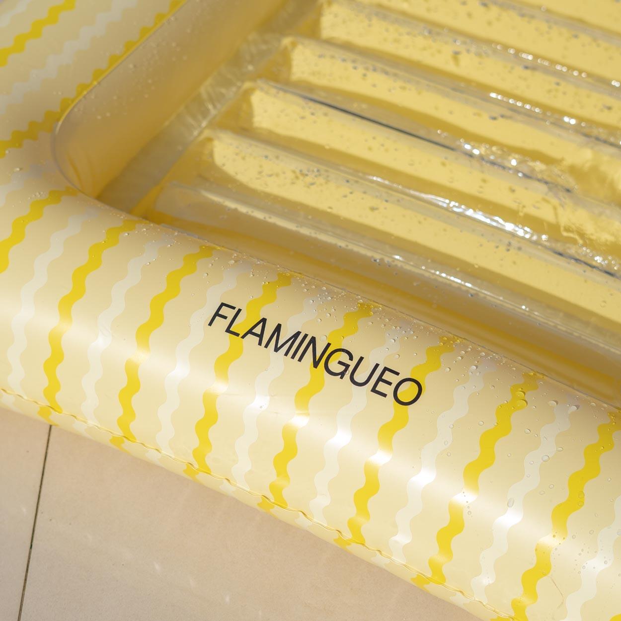 Flamingueo Piscina Inflable Individual Con Posavasos 200Cm Amarillo 5/7