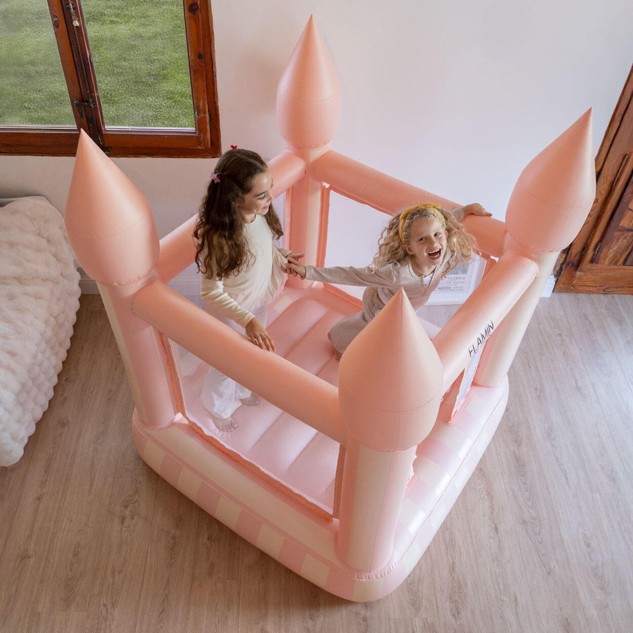 Flamingueo hinchable infantil rosa pvc bolsa transporte incluida 30kg 7/7