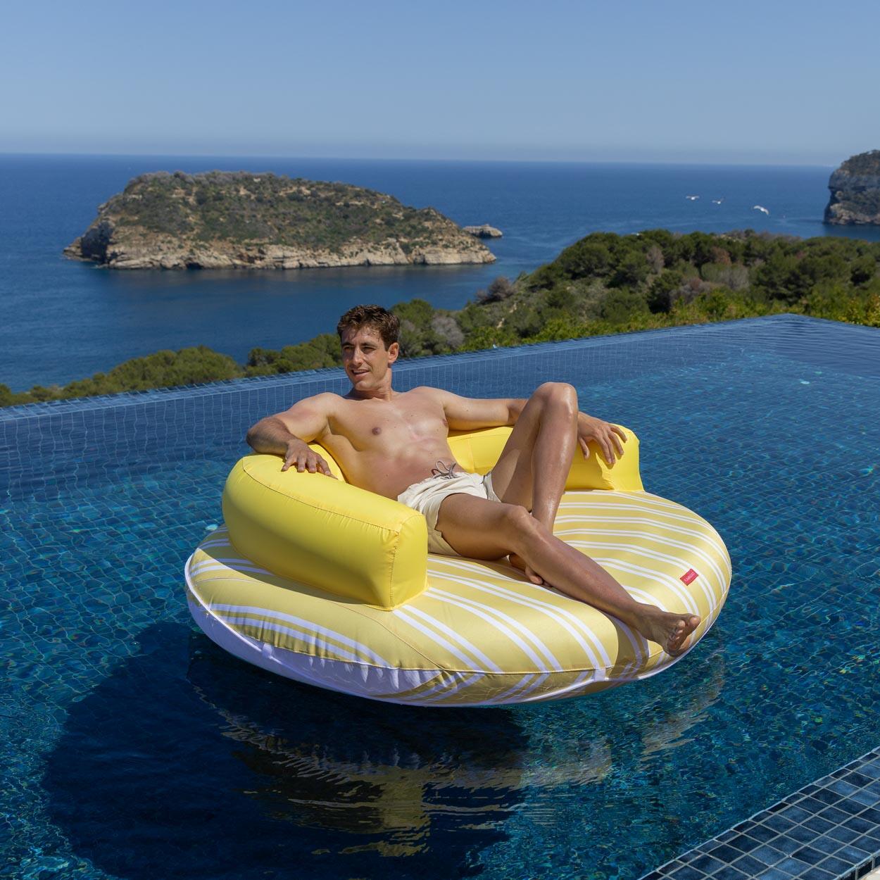 Flamingueo Bouee Piscine Matelas Gonflable PVC Jaune 3/7
