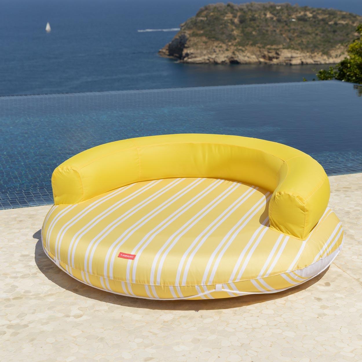 Flamingueo Bouee Piscine Matelas Gonflable PVC Jaune 2/7
