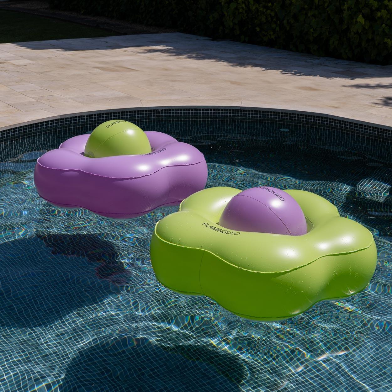 Flamingueo Bouee Piscine PVC Bicolore Vert 7/7