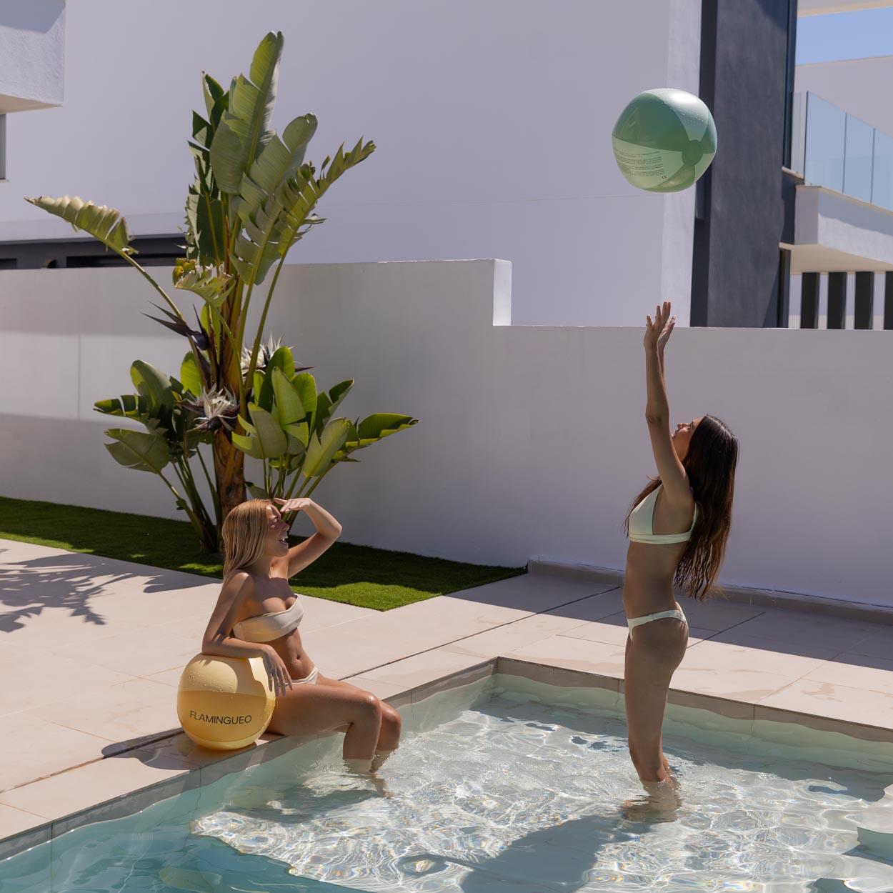 Flamingueo Bouee Balle Piscine PVC Jaune 4/6