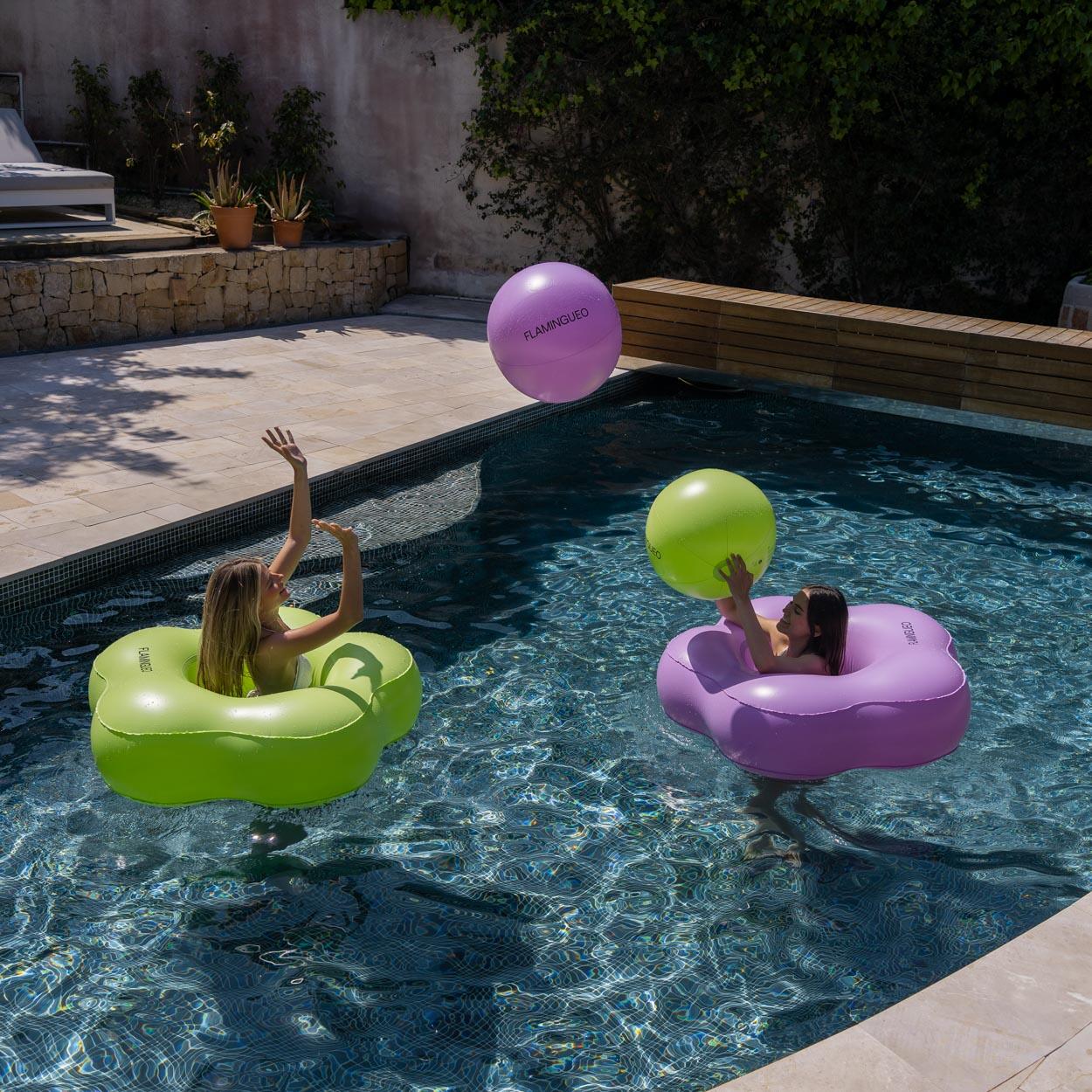 Flamingueo Bouee Piscine PVC Bicolore Vert 5/7