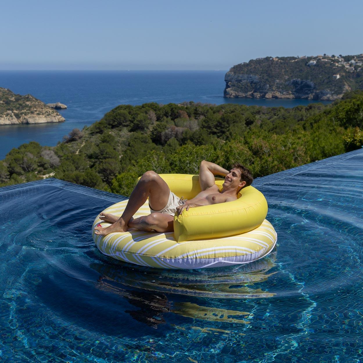 Flamingueo Bouee Piscine Matelas Gonflable PVC Jaune 4/7