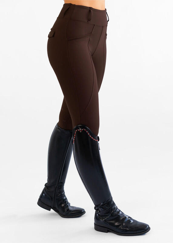 Leggings Pantalón Mujer Equitación Maximilian Pro Full Grip Chocolate 2/7