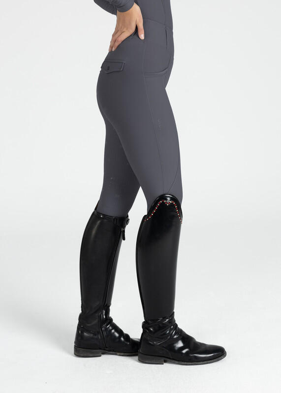 Leggings Pantalón Mujer Equitación Maximilian Pro Full Grip Grafito 3/7