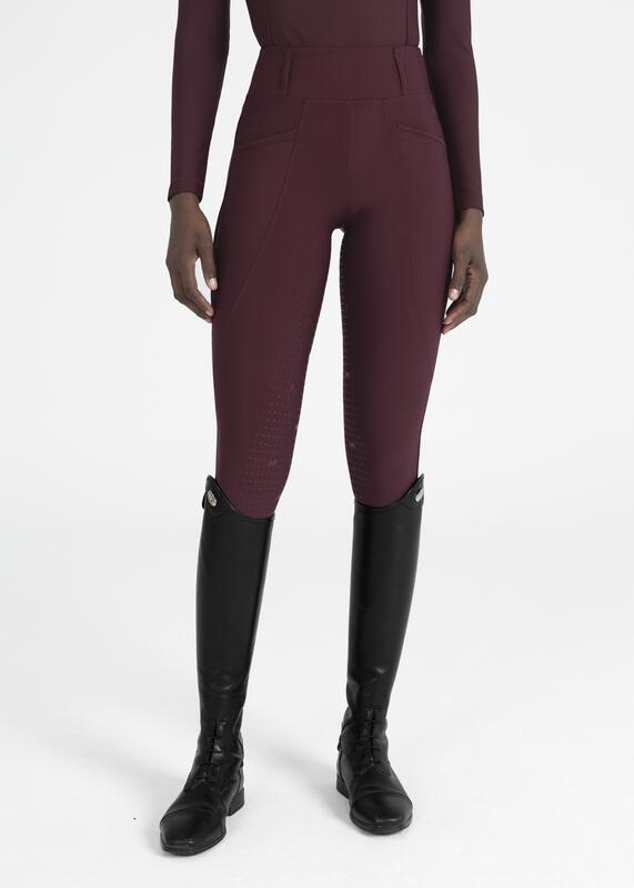 Leggings Pantalón Mujer Equitación Maximilian Pro Full Grip Burdeos 2/7